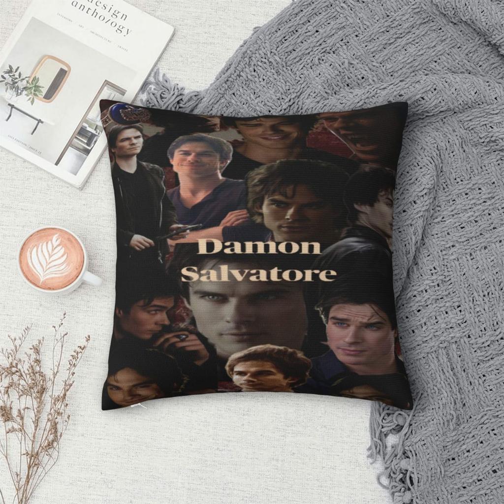 Warm Home Damon Salvatoredecoration Pillowcase Merch Pillow Cover Zipper Multiple Sizes