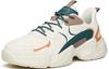 Men's Sneakers ANTA Chunky Sneakers Men's Low-top Light Beige White/Dark Moss Green/Orange