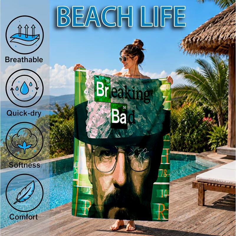 Breaking Bad Mashup Beach Towel, Microfiber Beach Towel, Perfect For Pool, Beach, Travel, Home Decor Beach Party Fan gifts