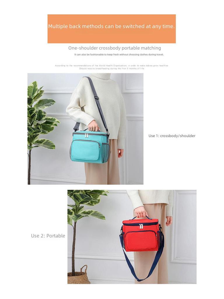 Portable Large-Capacity Insulated Oxford Cloth Lunch Bag for Students & Picnics