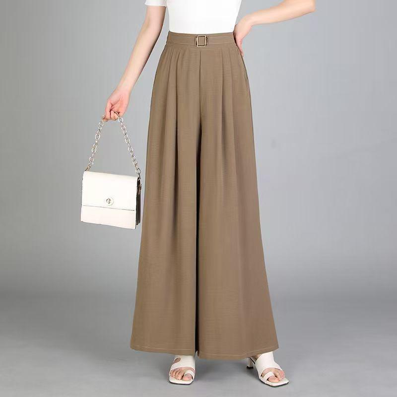 2026 Spring/Summer Elegant Plus Size Women's Wide-Leg Pants - Comfortable, Versatile, Multiple Colors Available