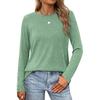 Women's Fashion Casual Long Sleeve Round Neck Pullover Top Blouse