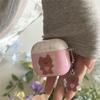 Girl Pink Rhombus Pattern Star Brown Bear for AirPods 1 /pro1 Earphone Protective Case Cover Two or Three Generations of New Models