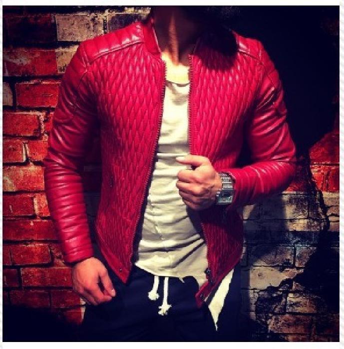 Men's Stand-Up Collar Zipper Leather Jacket - Solid Color, Casual European & American Style for Autumn/Winter 2023
