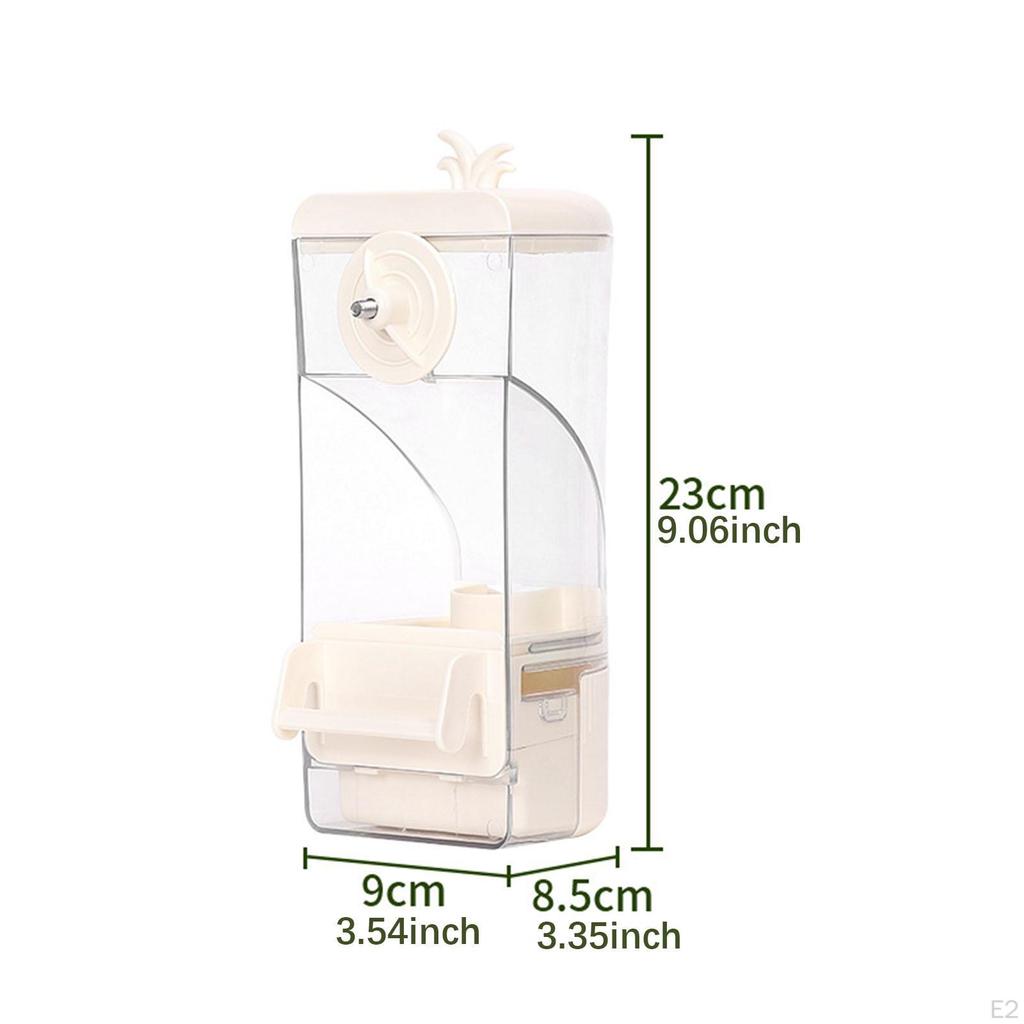 Bird Cage Feeder ,Automatic ,Clear Leakproof Parrot Food Container for Finch Canary Budgies