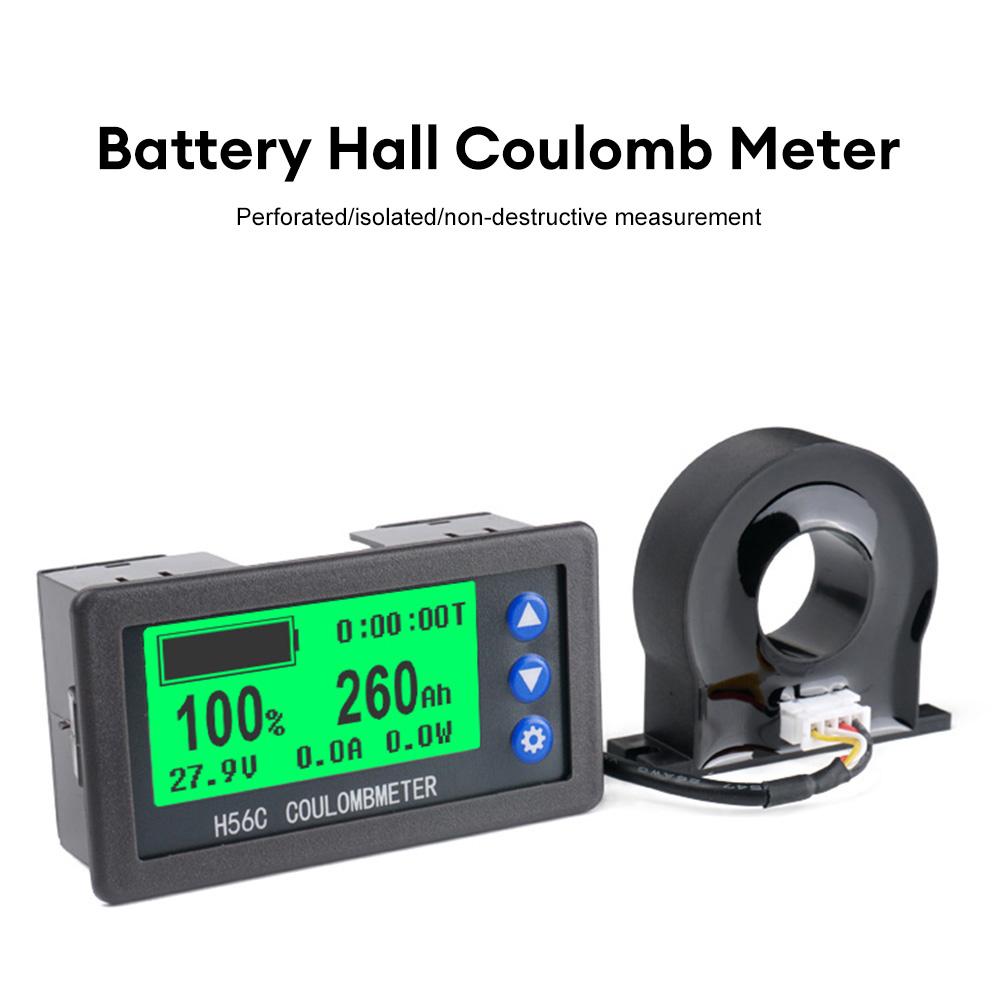 H56CH Coulomb Meter Electric Car Touring Car Battery Level Indicator Voltmeter Amperemeter 12V 24V Capacity Detector 9-100V 400A