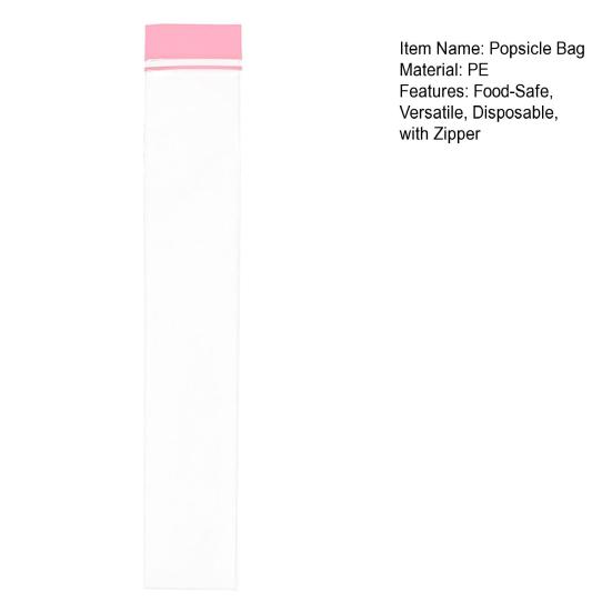 100Pcs Disposable Ice Pop Mold Bag DIY Ice Cream Pops Fruit Juice Smoothies Yogurt Mold Bag BPA Free Freezer Tubes with Zip Seal