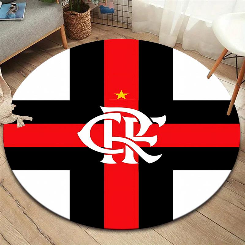 Clube De Regatas Do Flamengo Round Area Rug,Carpet Rug for Living Room Bedroom Sofa Playroom Decor,Non-slip Floor Mat