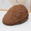 Simple button forward hat women's autumn and winter suede cap showing face small versatile beret painter hat
