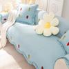 Décor Fraise Coton Housse de Canapé Tapis Poil Sable Pastoral Coussin de Canapé Confortable Antidérapant Décoration de Maison Polyvalente Serviette de Canapé
