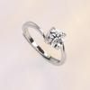 925 Sterling Silver Tiffany Style Twisted Arm Four Prong One Carat Cowl Head Simulated Moissanite Ring for Women Hot Selling Jewelry