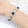 8mm White Howlite Stone Women Bracelet Metal Spacer Charm Natural Agates Pink Rose Quartz Beads Bracelets for Men Jewelry Gifts