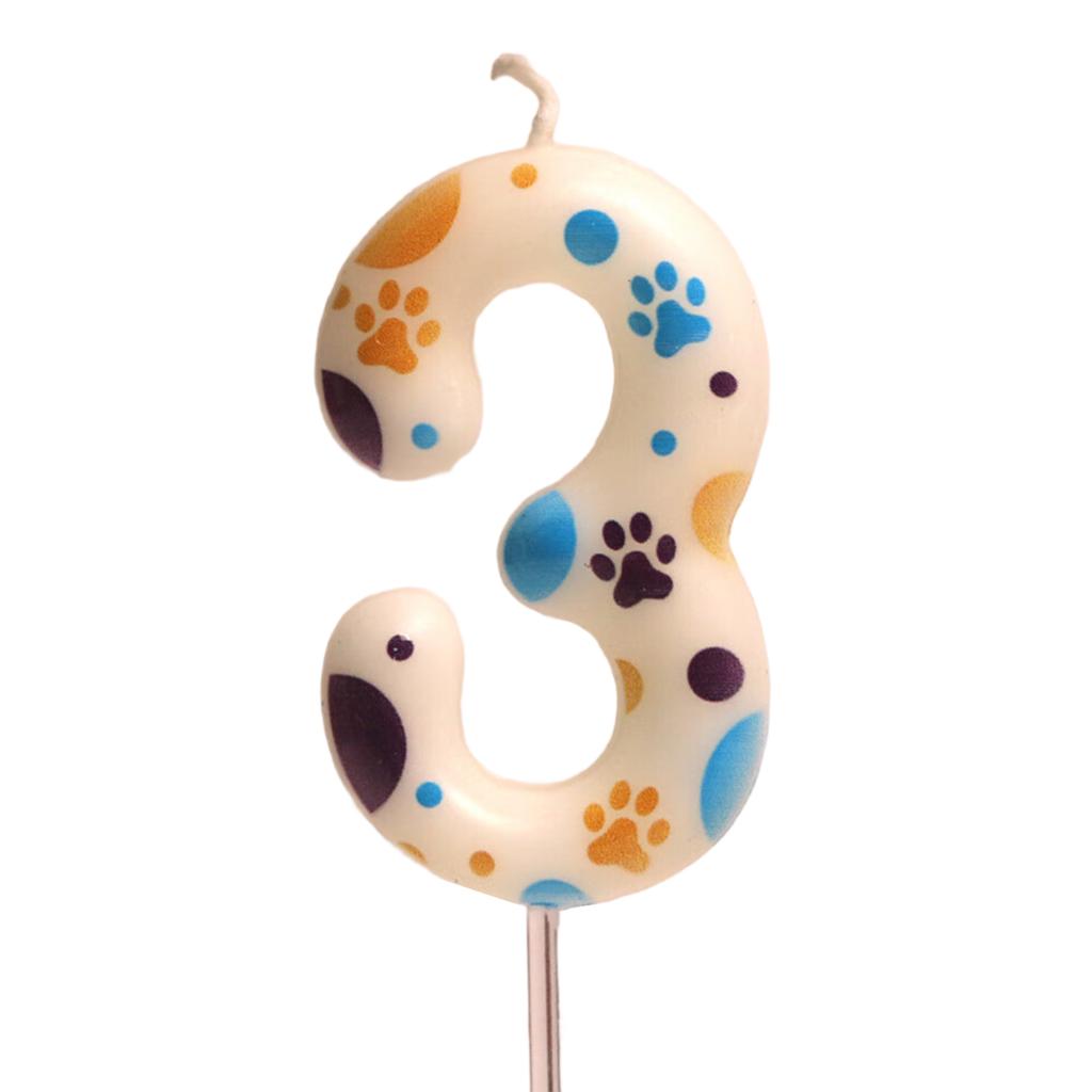 Hund tassavtryck Födelsedagsljus 0-9 Sifferljus Grattis på födelsedagen Babyshower Förnödenheter Dessert Tårta Topp Dekoration Ljus