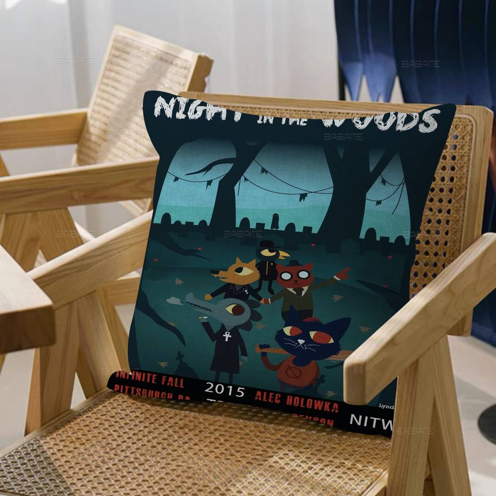 Anime Night in the Woods Personalized Pillow Cover Kids Bedroom Wild Party Decor Pillowcase kid Birthday shower Gift