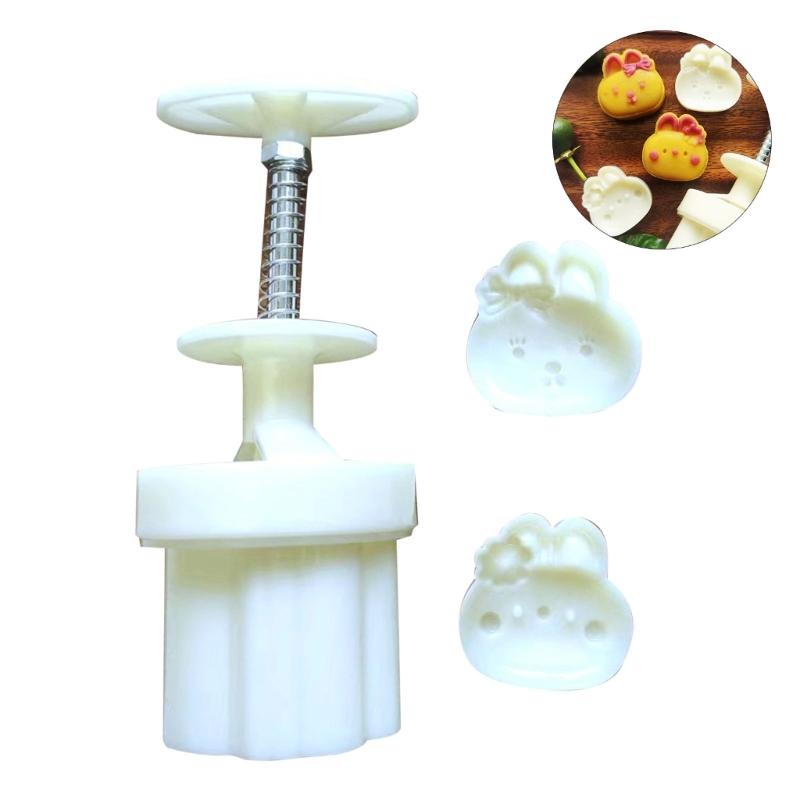 Decorative Mooncake Mould 50g Hand Pressure Handicraft Press Mould with-Stamp for DIY Model Rabbit Mooncake Decoration
