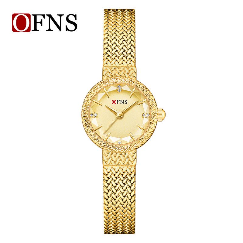 OFNS Women's Retro Quartz Watch with Wheat Ear Mesh Strap - Waterproof Ladies Wristwatch