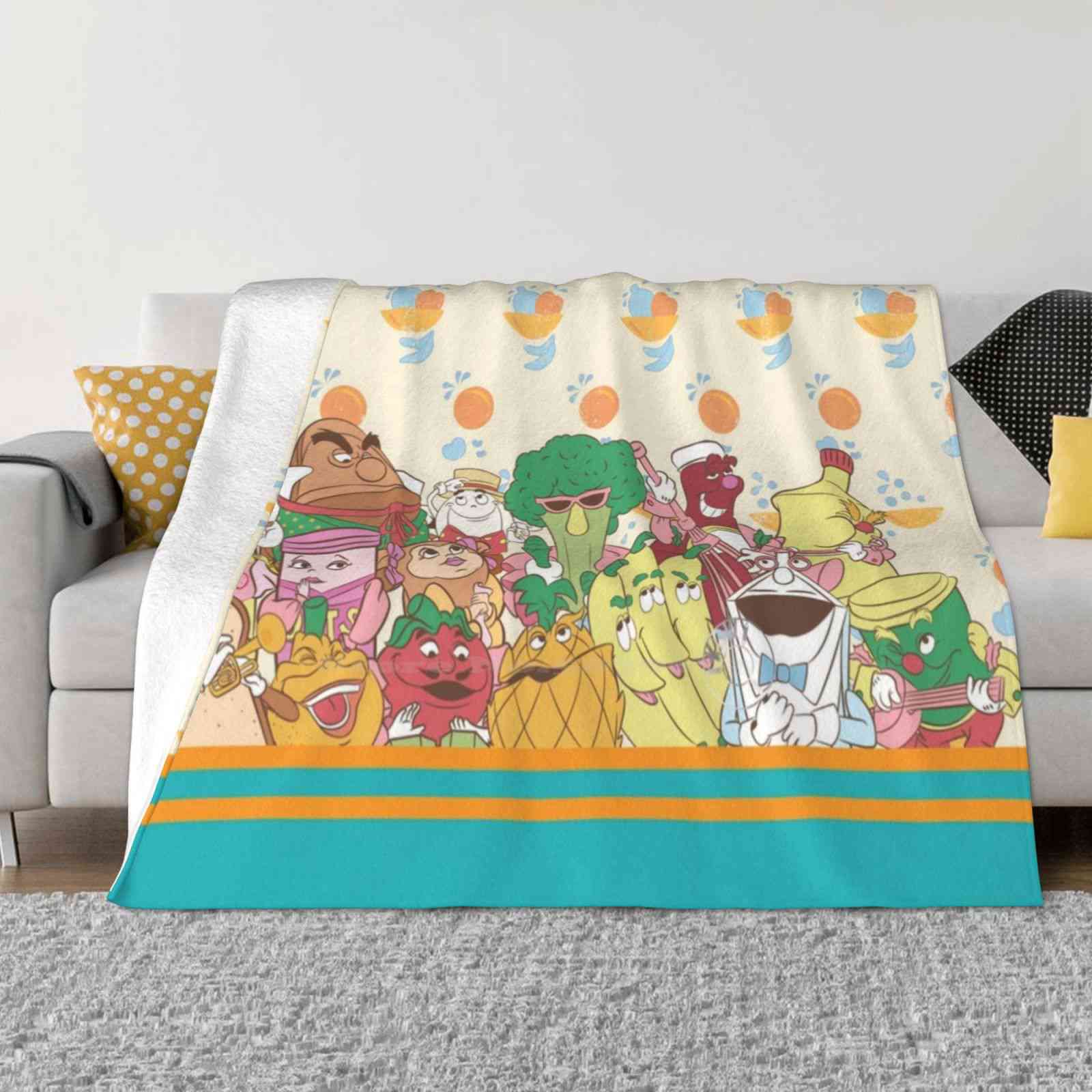 Kitchen Kabaret Creative Design Comfortable Warm Flannel Blanket Center 30x40in
