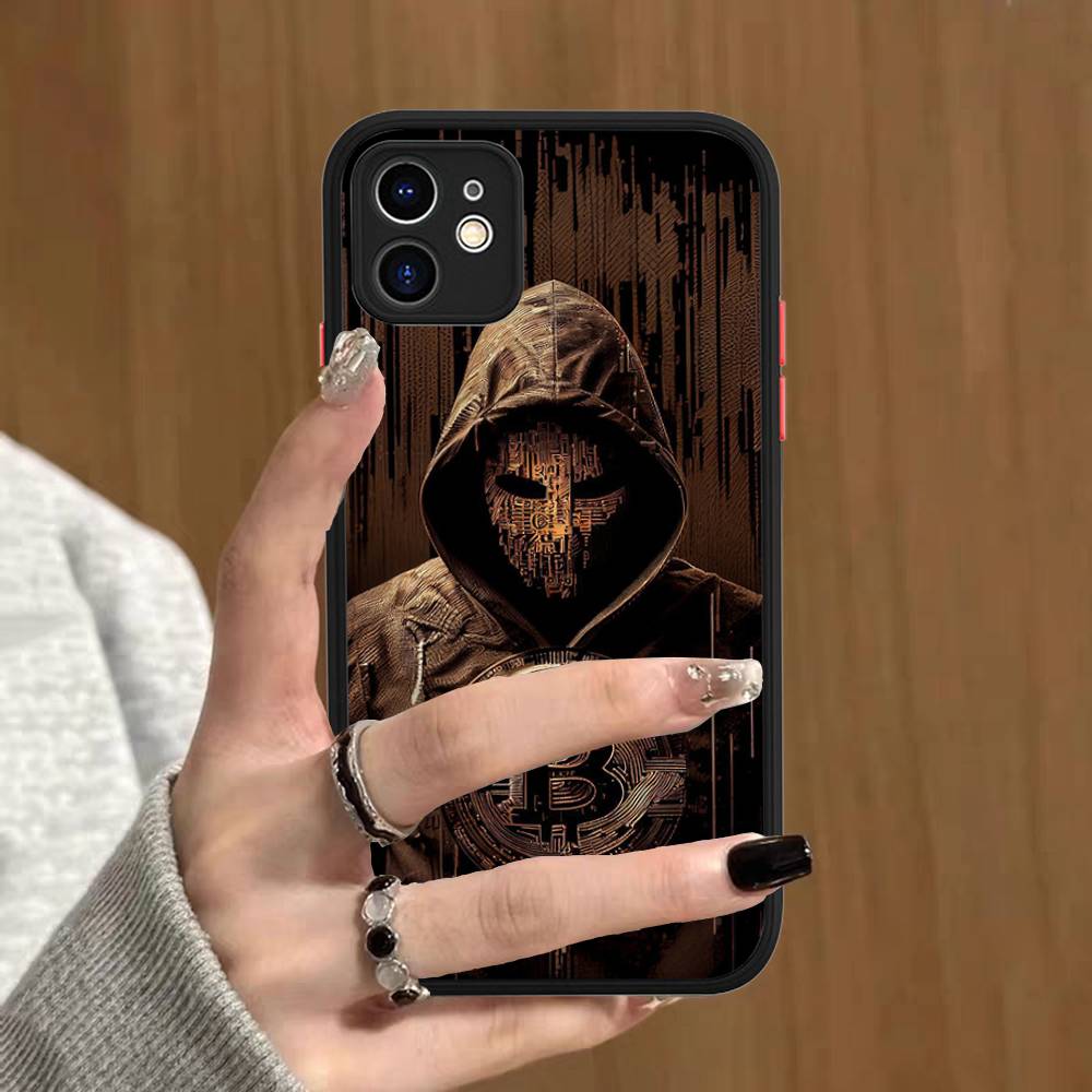 Luxury B-Bitcoin Phone Case For IPhone 13 12 X XS MAX Pro Max 16 15 11 14 Pro Max Shockproof Matte Cover