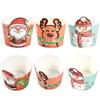 50Pcs Christmas Cupcake Linner Cartoon Santa Claus Muffin Paper Cups Christmas Party Cake Decoration Supplies Kids Favors