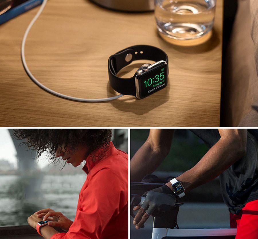 Apple Watch Band Slim Waist Silicone Strap Double Buckle Lightweight Fitness