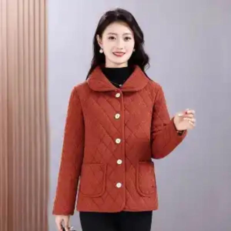 Women's Solid Color Button Long-sleeved Lapel Cardigan Casual Stylish Jacket Top