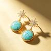 APM Monaco Six-pointed star design earrings for women, lake blue YE16660XTU