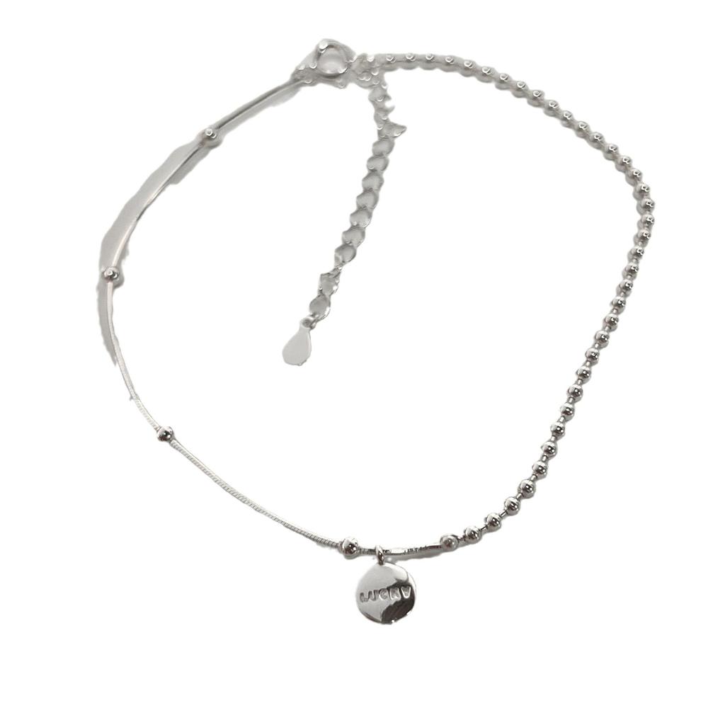 Sterling Silver Lucky Letter Ankle Bracelet for Women - Korean Simple Design, Versatile Gift for Students and Friends