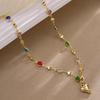 Luxury Colorful Crystal Tassel Necklace For Women Exquisite Flower Shiny Rhinestone Choker Bohemian Vacation Party Jewelry Gift