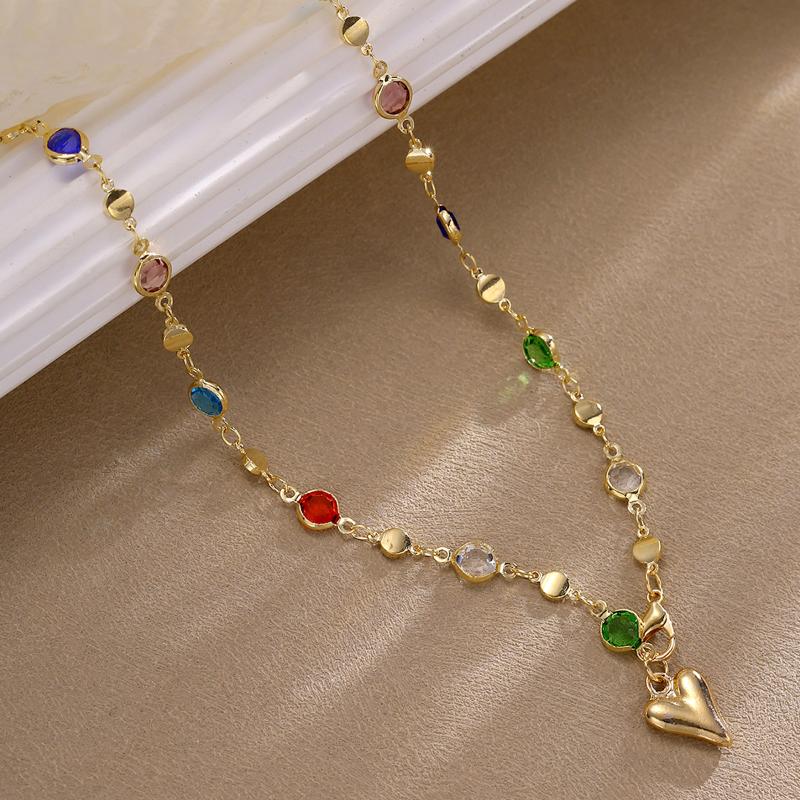 Luxury Colorful Crystal Tassel Necklace For Women Exquisite Flower Shiny Rhinestone Choker Bohemian Vacation Party Jewelry Gift