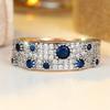 Blue Crystal White Zircon Small Round Stone Rings For Women Vintage Fashion Gold Color Ring Wedding Jewelry Mother's Day Gifts