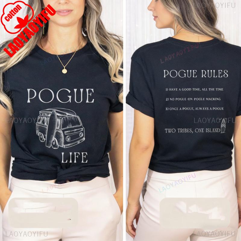 Pogue Fan Life Shirt Outer Banks Gift for Fans Rules Unisex Tee Commuter Allmatch Printed Tshirt Tops Casual Shortsleev