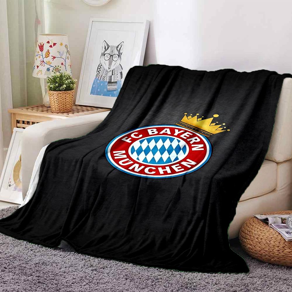 FC Bayern München Wappen Kunst Decken Flanell Bedruckt Atmungsaktiv Warm Überwurf für Zuhause Büro Bettwäsche 0708a125