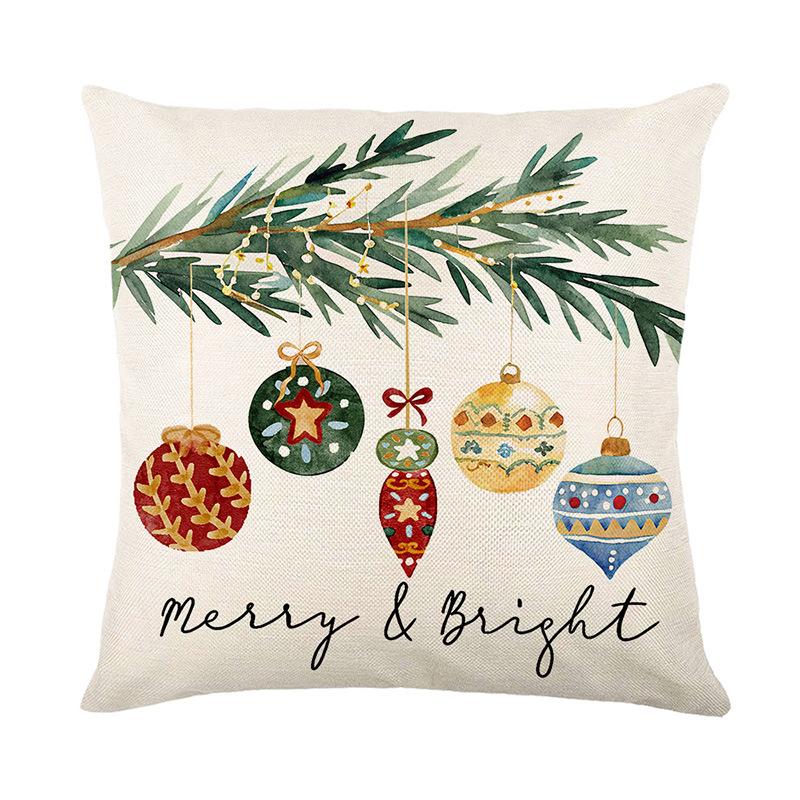 

Christmas Printed Pillow Cover New Home Imitation Linen Sofa Decoration Cushion Bedroom Cushion Pillow Cover 45 * 45Cm (without pillow core)