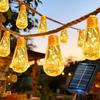 80-LED Solar-Lichterkette für den Außenbereich, Garten, Hängende Glühbirnen Retro Hanfseil Lichterkette, für Camping Hof Zaun Garten