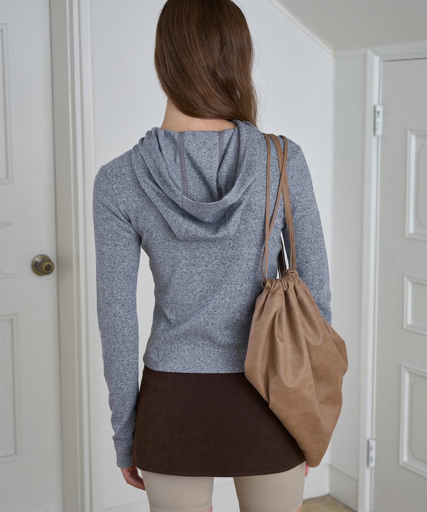 Symmetricpercent Faux-Leather String Bag / Brown