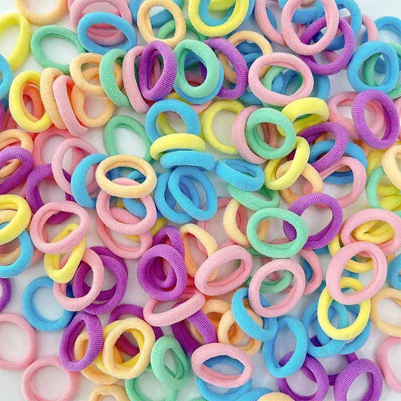 

Резинки детские эластичные для волос резинки для волос для девочек 100 шт. резинки для волос для девочек разноцветные нейлоновые скранчи резинки для волос 100pcs