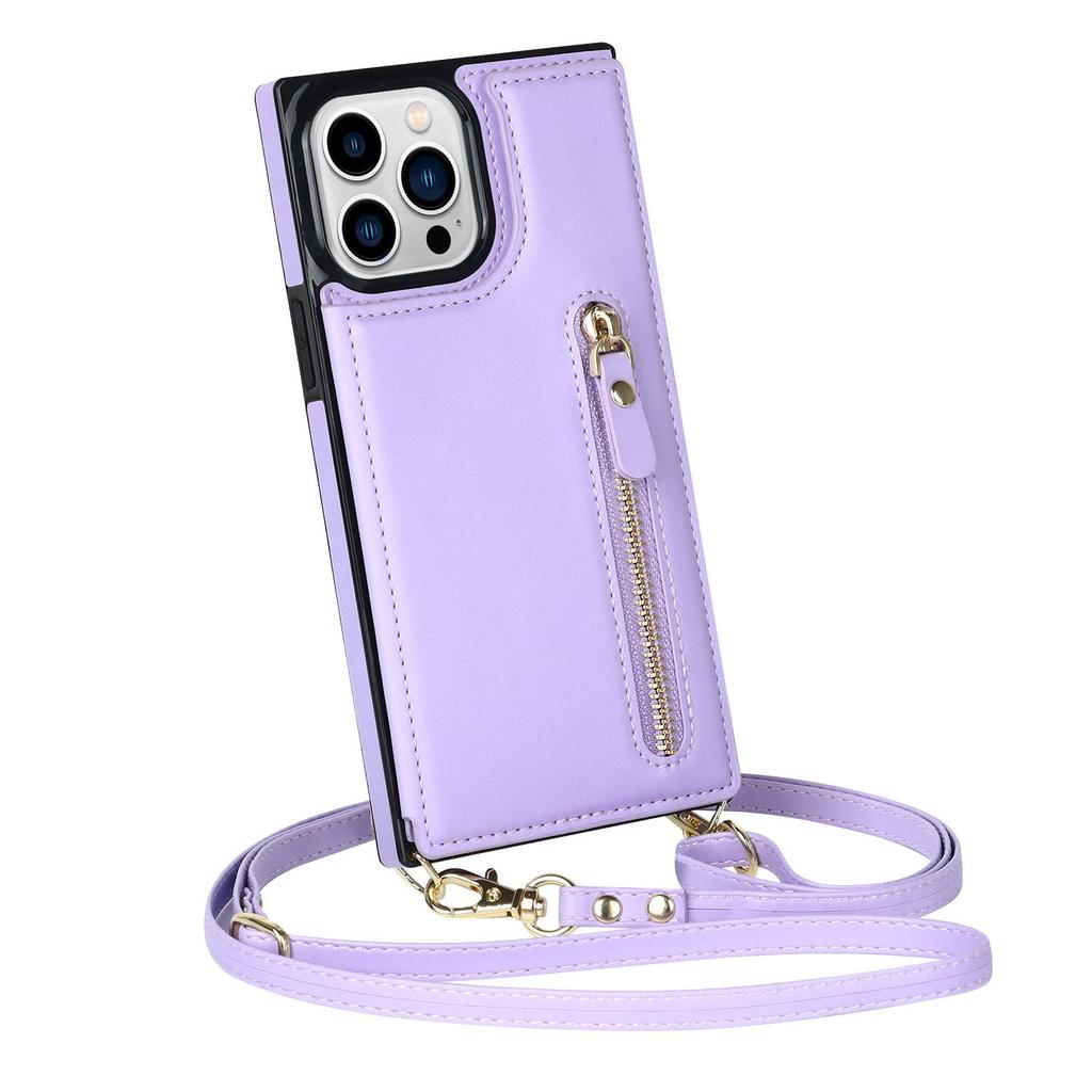 RFID zip peněženka šňůrka na krk karty Solt kožené pouzdro pro iPhone 15 14 Pro Max 13 12 Mini 11 X XR XS 7 8 Plus popruh crossbody kryt