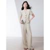 Women's Summer 2025 V-Neck Shirt & Wide-Leg Pants Two-Piece Set