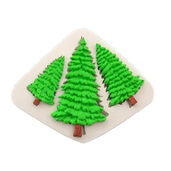 Cake Mold Non-stick No Odor Silicone Christmas Trees DIY Cake Decorating Mould for Kitchen Baking