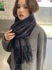 New 2025 Imitation Cashmere Women Scarf Winter Preppy Style Vintage Plaid Scarve Pashmina Mujer Foulard Blanket Wrap Shawl Pareo