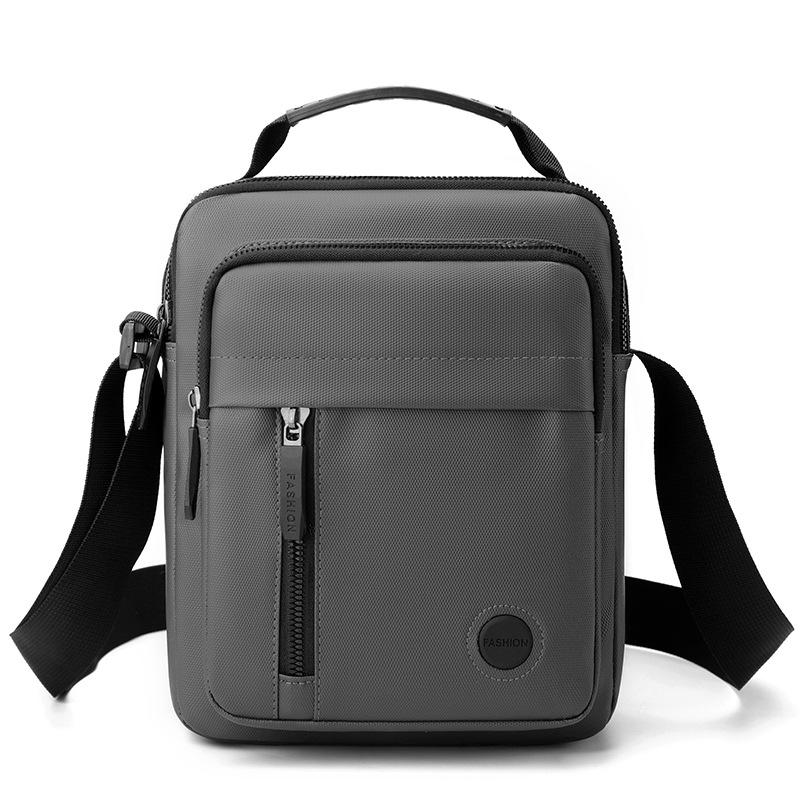 New Leather Film Simple Men's Shoulder Bag Casual Sports Bag Men's Solid Color Waterproof Trendy Bag Messenger Bag