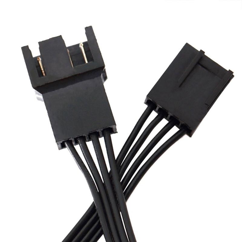 Durability 4Pin Computer Fan Power Extension Cord Splitter Supports 3pcs 3pin/4pin Fan for MultiDevice Thermal Management