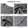 Black polka dot design front shoulder short-sleeved T-shirt women's spring and summer thin round neck slim-fitting and thin bottoming shirt