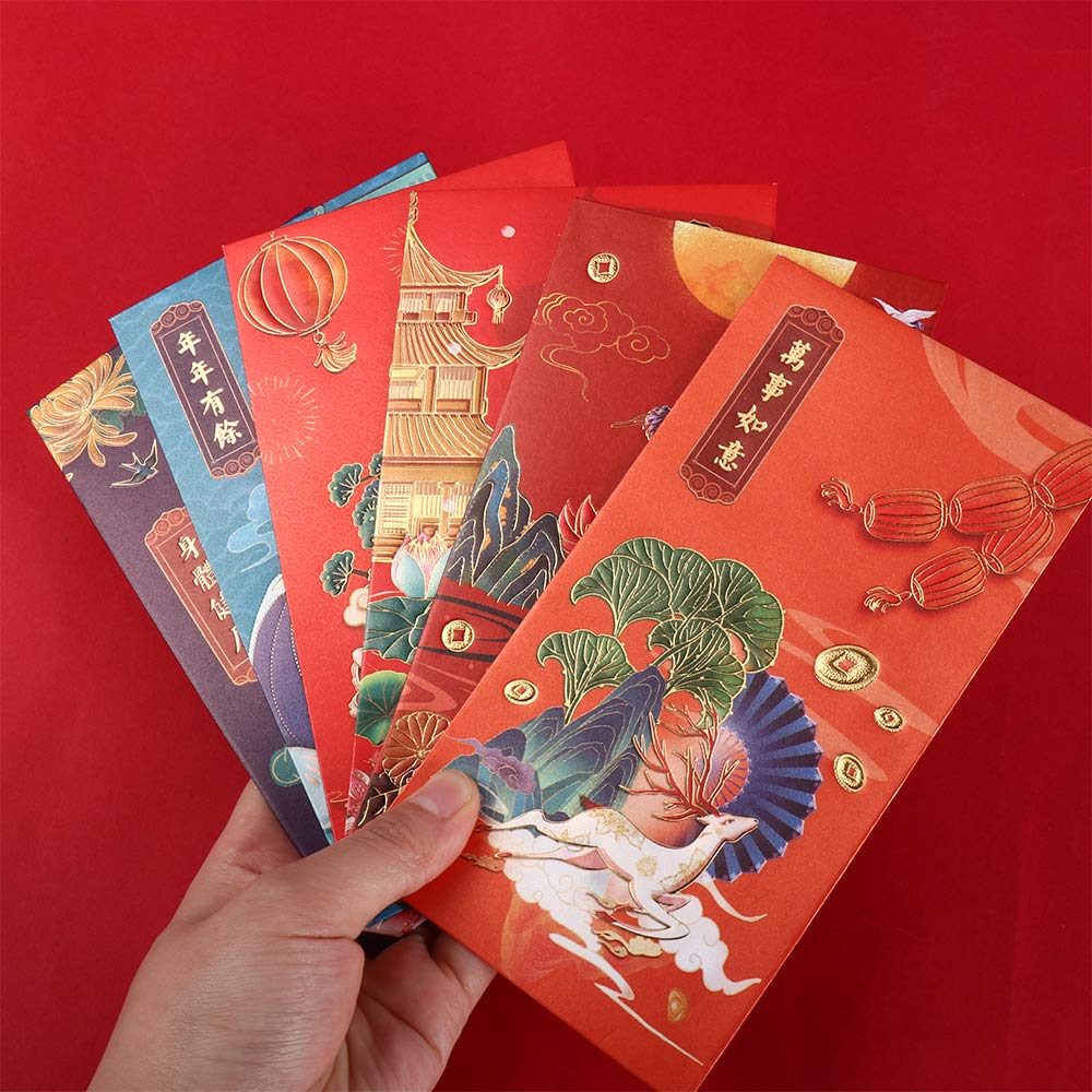 Lucky Money Blessing Crane Hot-Stamping Bless Pocket Red Pocket Red Envelope Chinese New Year
