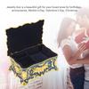 Vintage Jewelry Box European Style Metal Enamel Jewelry Box Double Layer Rectangular Trinket Storage Box Gold Blue