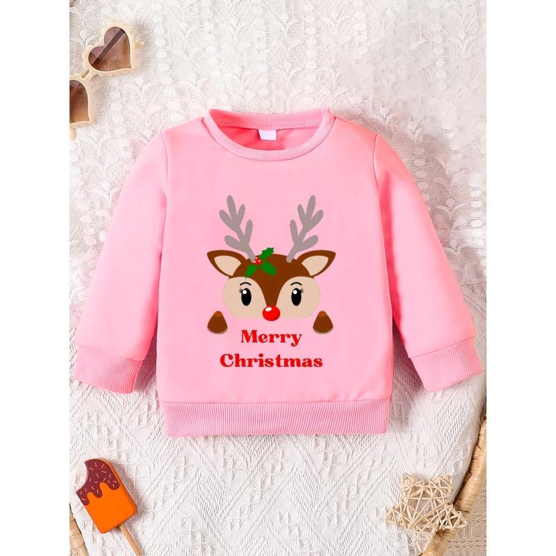 Kids Sweatshirt Minimally Printed Pattern, Comfortable And Skin Friendly for Baby, Versatile Baby Round Neck Hoodie