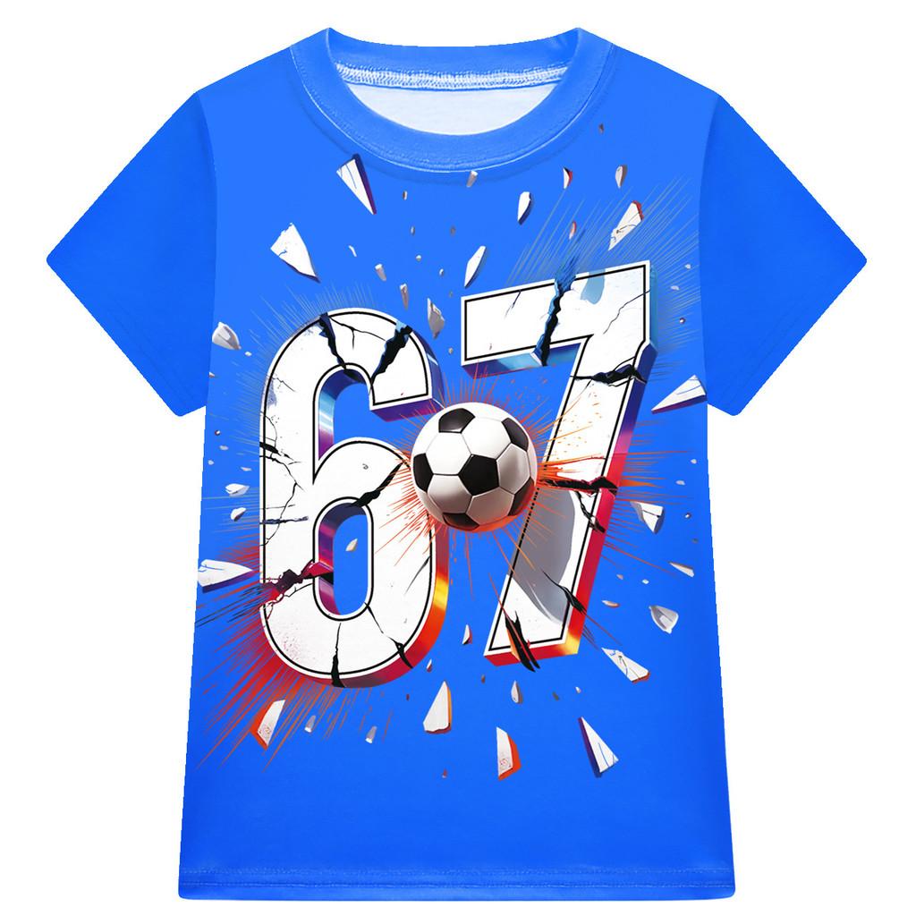 3342 Мальчики Девочки Украсть Мозговую Гниль Шесть Семь Принт Футболка Топ 100cm синий