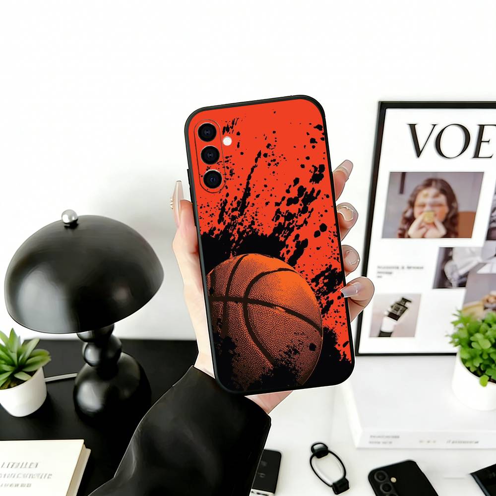 

B-Basketball Phone Case Black Silicone Soft For Samsung Galaxy A73,A72,A71,A70,A53,A52,A51 Samsung a52