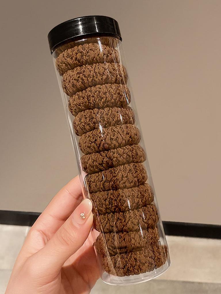 12pcs/bottle Headband Without Damaging Hair, High Ponytail Sports Rubber Band, Women's Hair Rope  Suitable for Travel