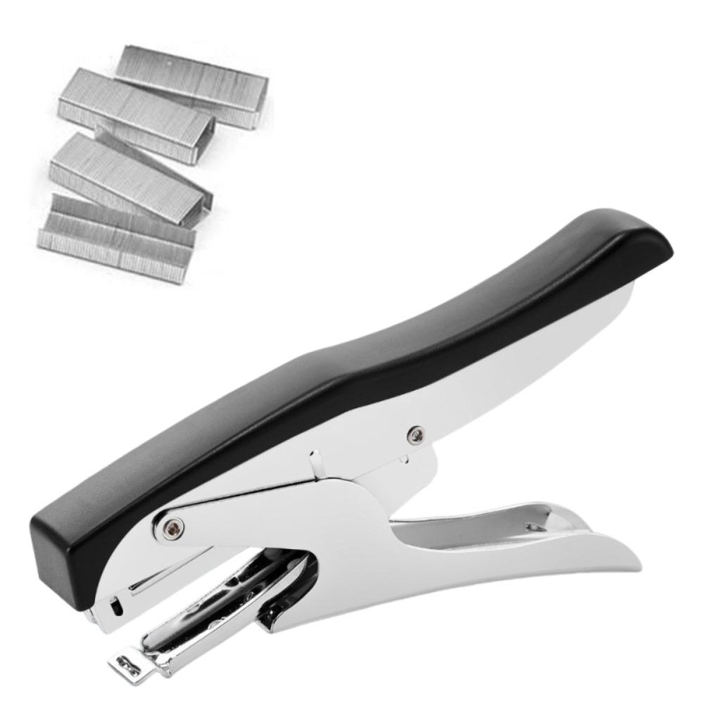 Lever-Operated Metal Handheld Stapler Ergonomic Heavy Duty Hand Stapler with Staples Labor-Saving Large Capacity Hand Stapler